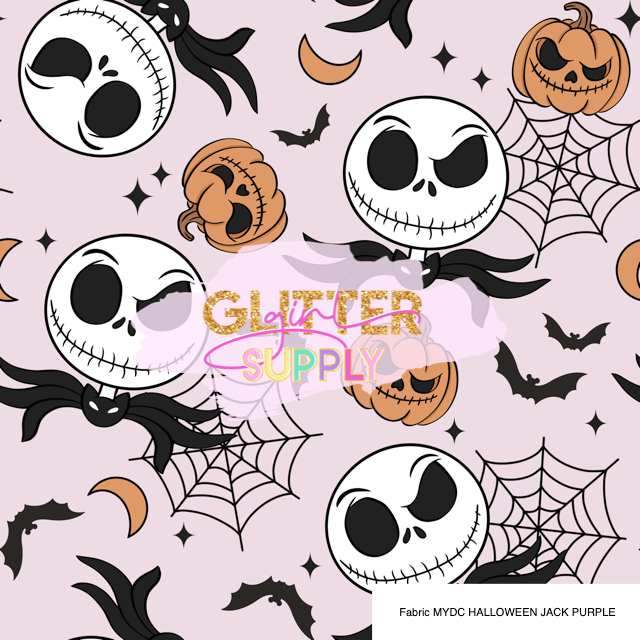 Fabric MYDC HALLOWEEN JACK PURPLE
