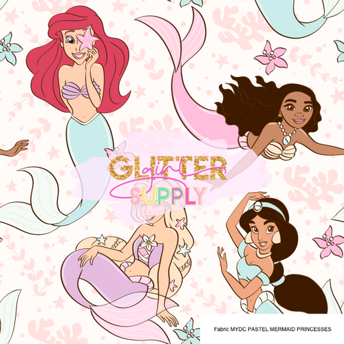 Fabric MYDC PASTEL MERMAID PRINCESSES