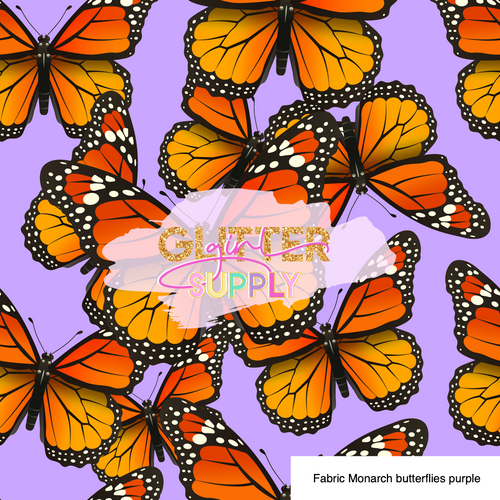 Fabric Monarch butterflies purple