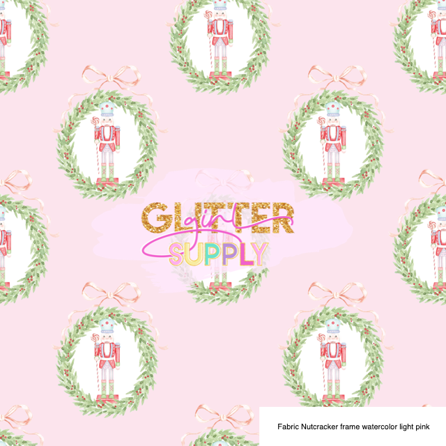 Fabric Nutcracker frame watercolor light pink