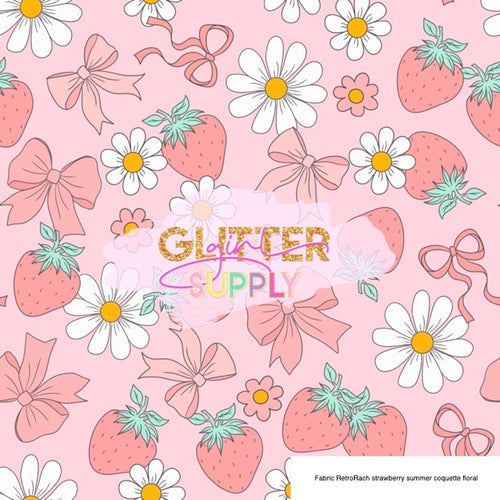 Fabric RetroRach strawberry summer coquette floral