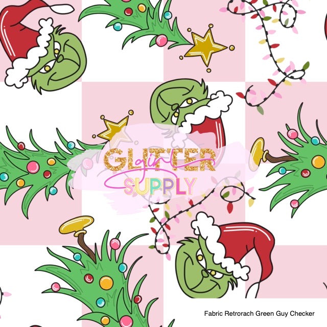 Fabric Retrorach Green Guy Checker