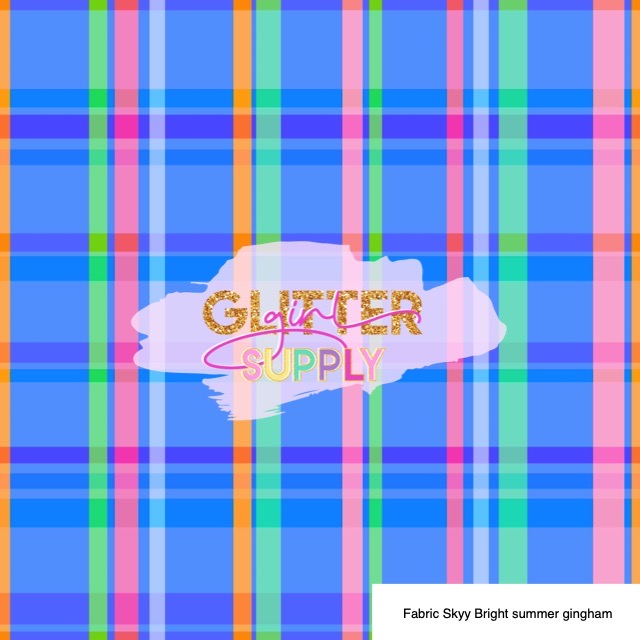 Fabric Skyy Bright summer gingham