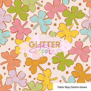 Fabric Skyy Colorful clovers