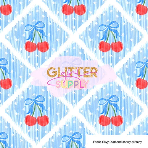 Fabric Skyy Diamond cherry sketchy