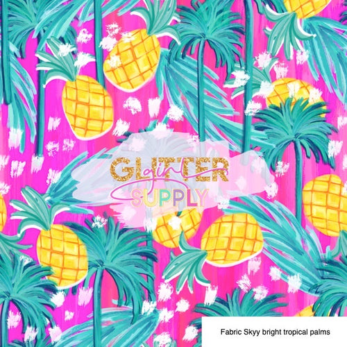 Fabric Skyy bright tropical palms