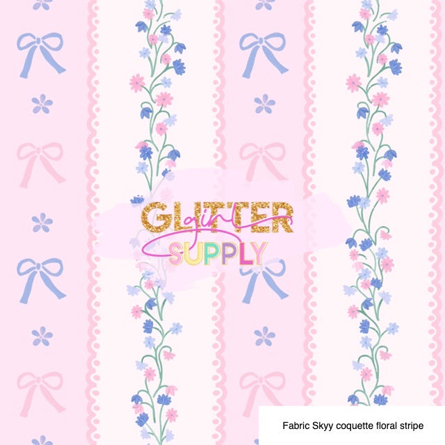 Fabric Skyy coquette floral stripe