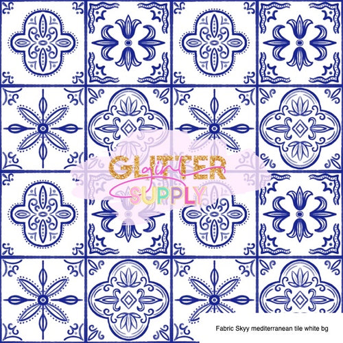 Fabric Skyy mediterranean tile white bg