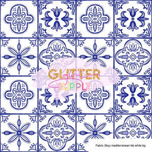 Fabric Skyy mediterranean tile white bg