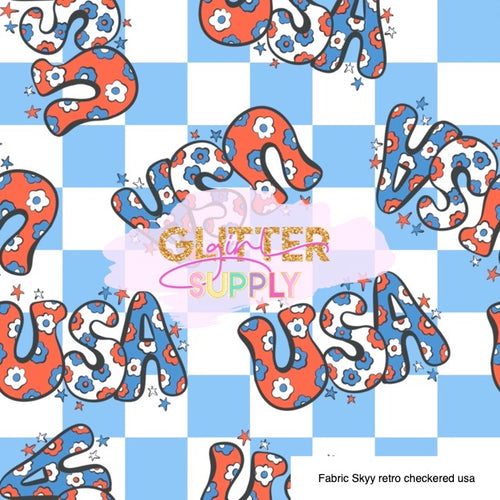 Fabric Skyy retro checkered usa