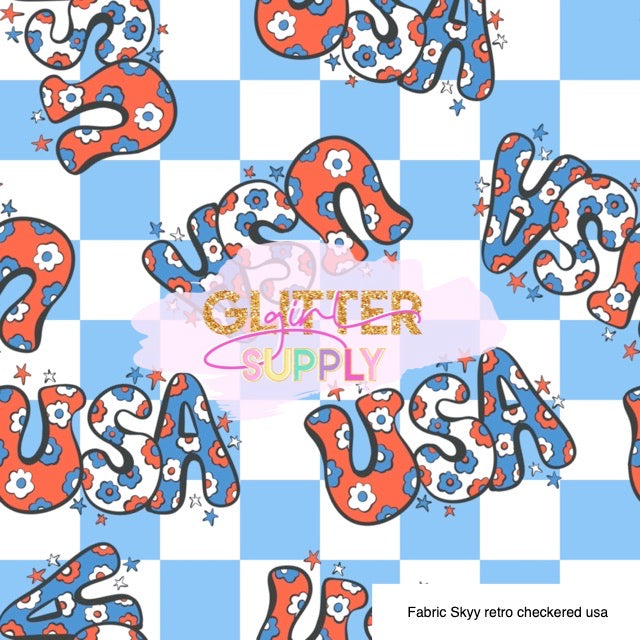 Fabric Skyy retro checkered usa