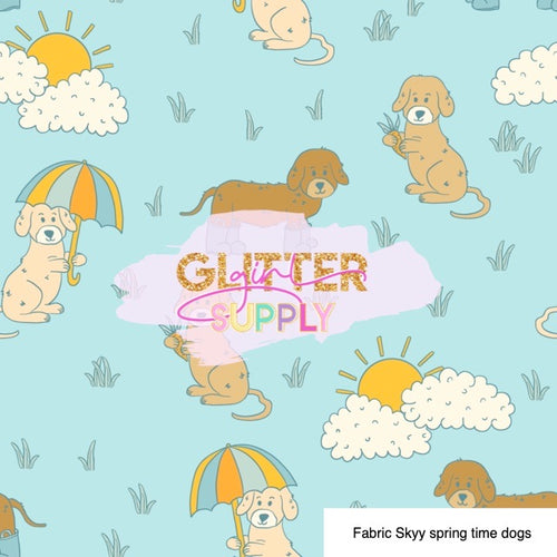 Fabric Skyy spring time dogs