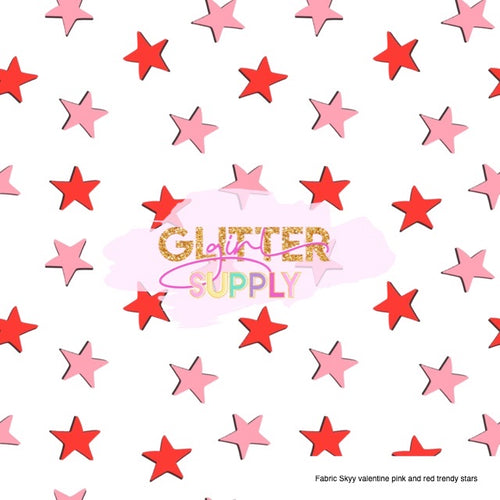 Fabric Skyy valentine pink and red trendy stars