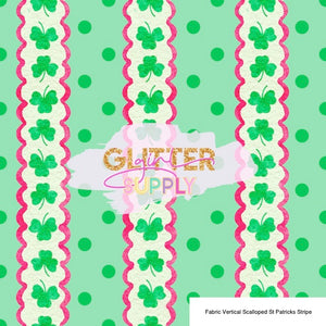 Fabric Vertical Scalloped St Patricks Stripe