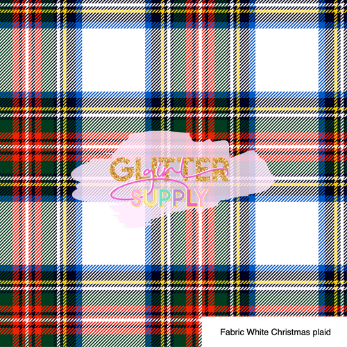 Fabric White Christmas plaid