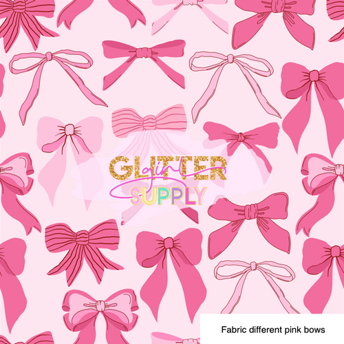 Fabric different pink bows