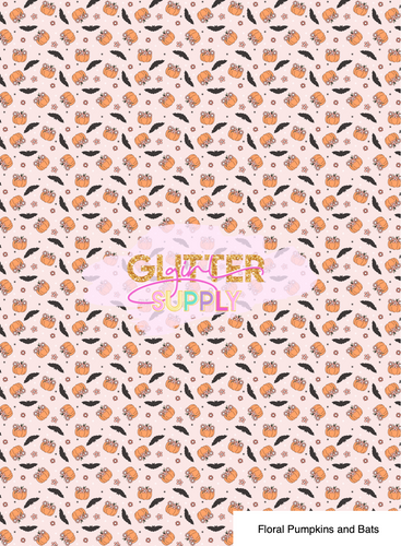 Floral Pumpkins and Bats