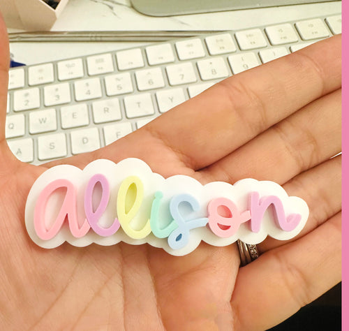 Rainbow Acrylic name plates with outline