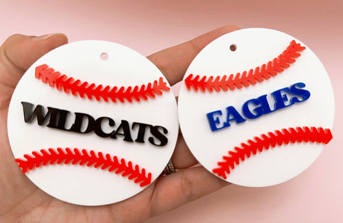 Baseball acrylics hair clips / keychains