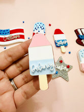 Load image into Gallery viewer, USA, Patriotic, 4th of July acrylics hair clips/tags