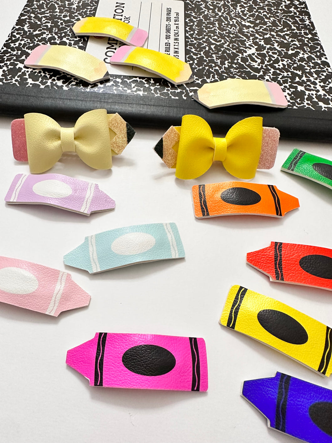 Hand Cut Crayon snap clips GGS (Faux Leather)