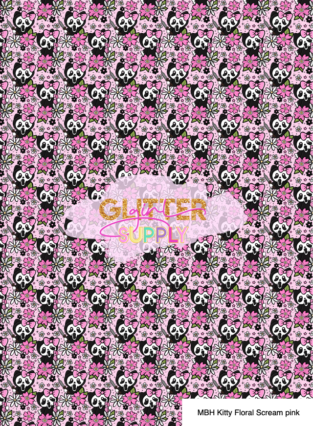 MBH Kitty Floral Scream pink