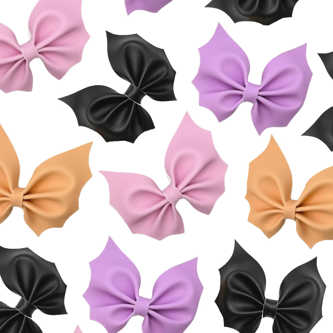 LARGE Bats Halloween Faux Leather DIY Hair Bows - PIPS