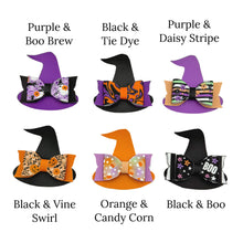 Load image into Gallery viewer, Little BOO Witch Hat Faux Leather DIY Hair Bows &amp; Craft Cutouts - PIPS