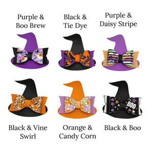 Little BOO Witch Hat Faux Leather DIY Hair Bows & Craft Cutouts - PIPS