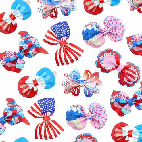 Hand Cut Patriotic Celebration Bows PIPS (Faux Leather)