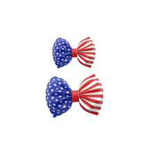 Load image into Gallery viewer, Hand Cut American Flag Bows PIPS (Faux Leather)