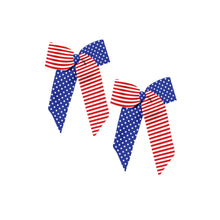 Load image into Gallery viewer, Classic Stars &amp; Stripes Long Tail SCUBA DIY Hair Bows PIPS Yardfile