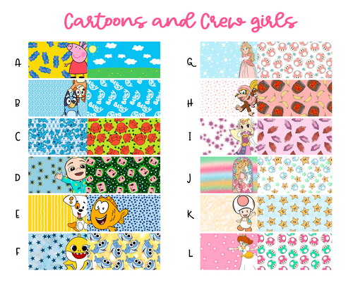 Baby Cartoons and 90s Crew girls Bow Strips