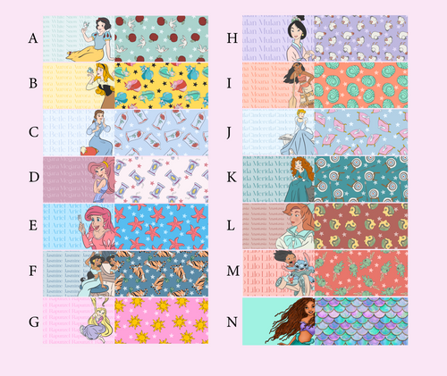 New princesses fabric bow STRIPS
