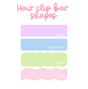 Acrylic bar plates for hair clips