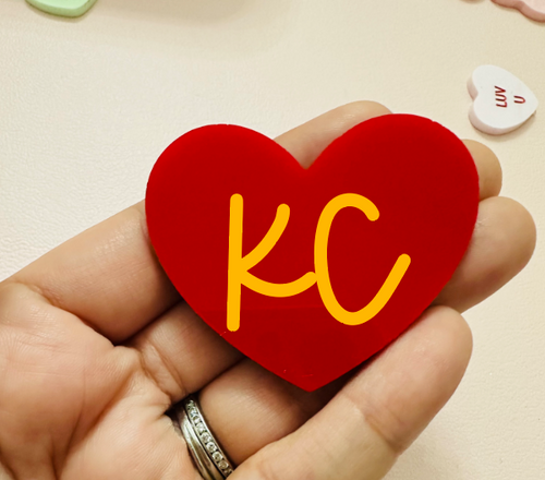Acrylic KC Heart red-yellow