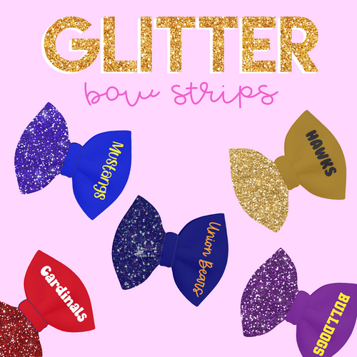 Custom Glitter fabric bow STRIPS