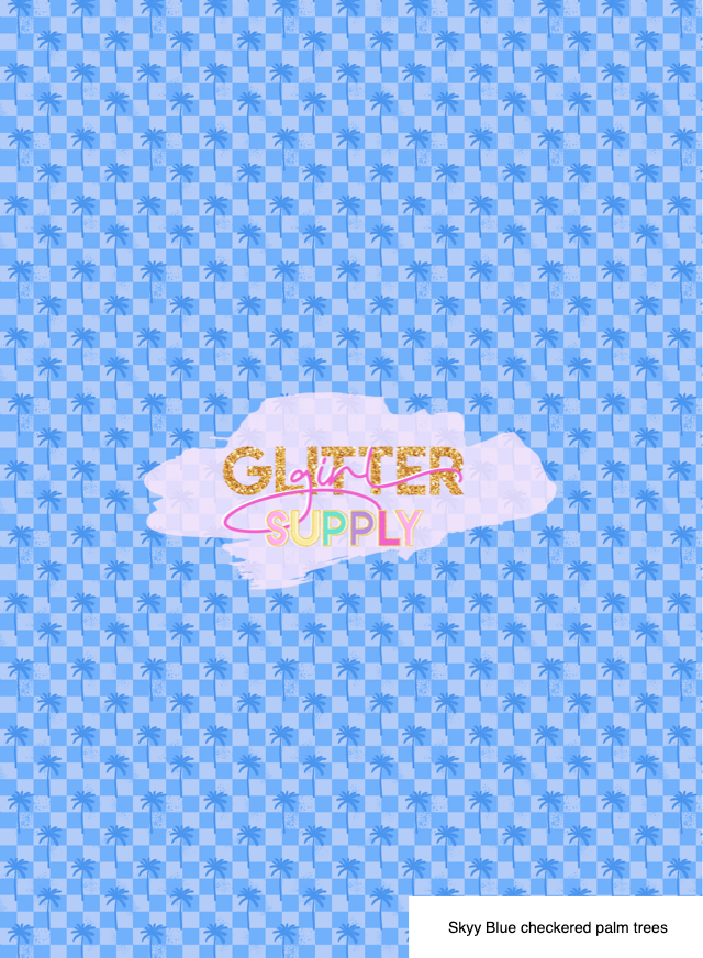 Skyy Blue checkered palm trees