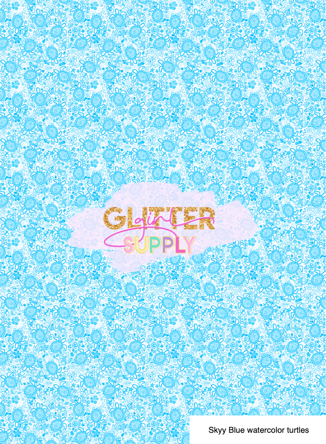 Skyy Blue watercolor turtles