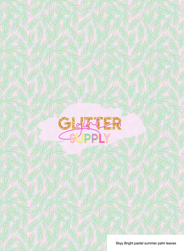 Skyy Bright pastel summer palm leaves