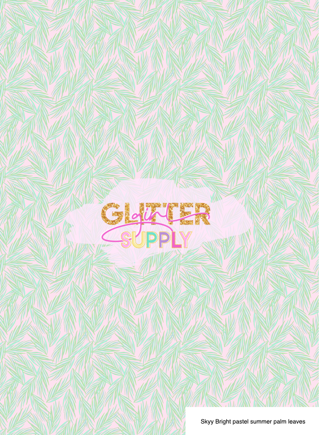 Skyy Bright pastel summer palm leaves