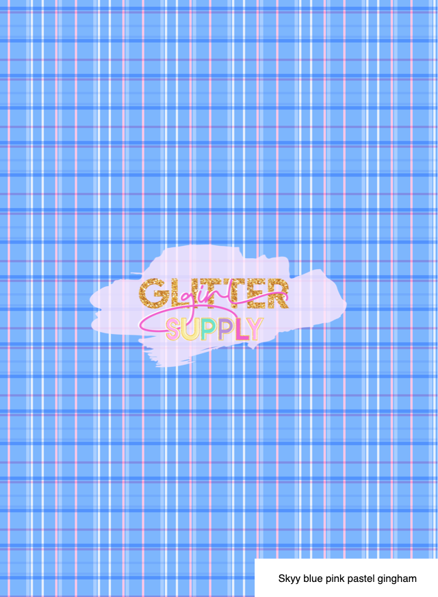 Skyy blue pink pastel gingham