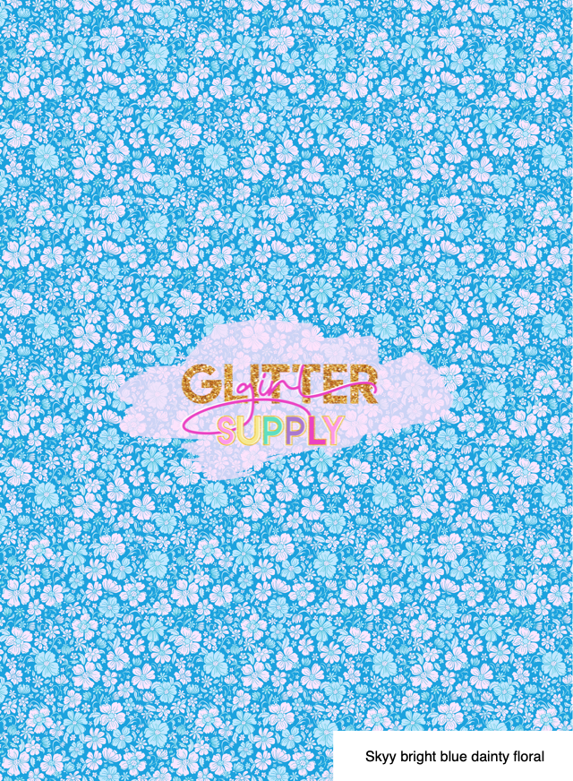 Skyy bright blue dainty floral