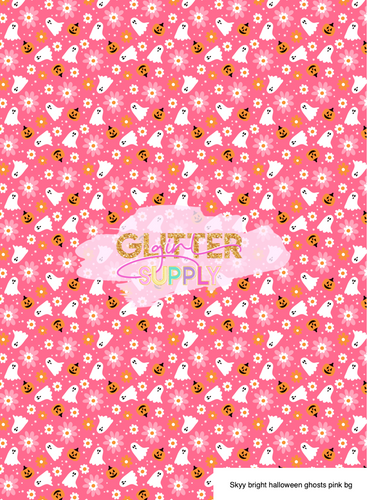 Skyy bright halloween ghosts pink bg