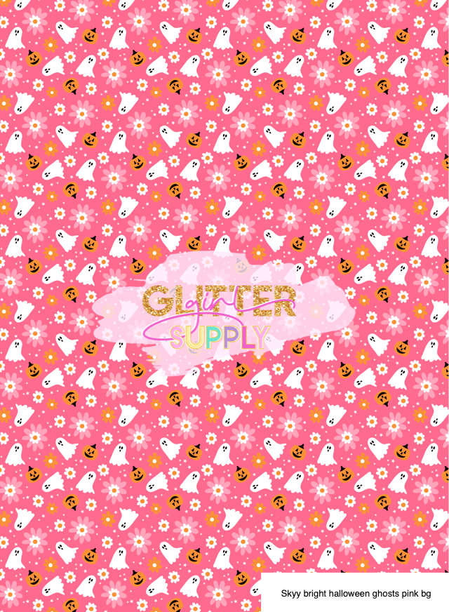 Skyy bright halloween ghosts pink bg