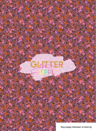 Skyy preppy Halloween on black bg