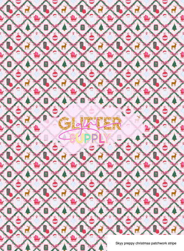 Skyy preppy christmas patchwork stripe