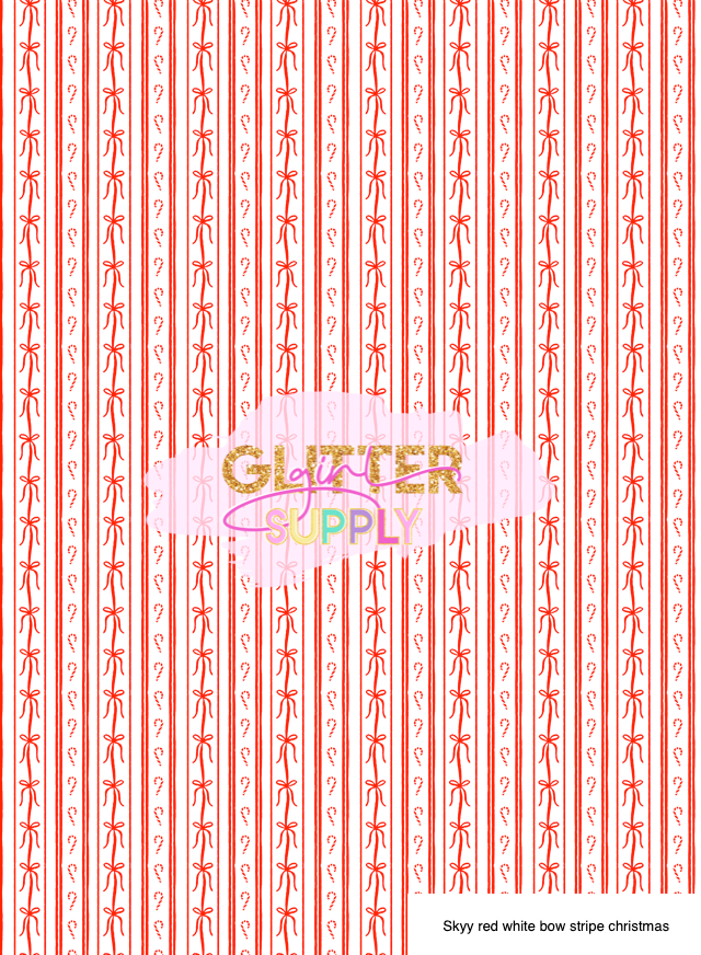 Skyy red white bow stripe christmas