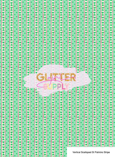 Vertical Scalloped St Patricks Stripe