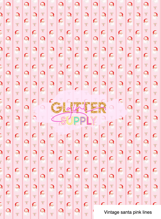 Vintage santa pink lines